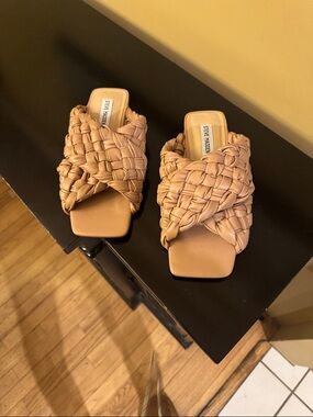 Steve Madden Braided Slide Mules in Tan